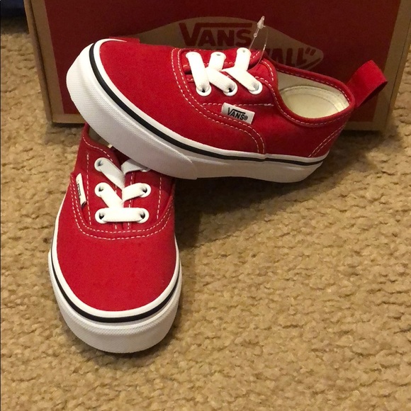 white vans red laces